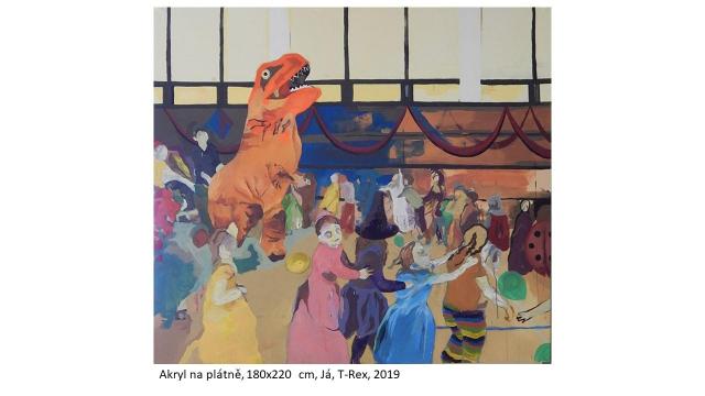 Karolína Kulhavá, Já, T-Rex, 2019, akryl na plátně, 180 x 220 cm – do 06/2024