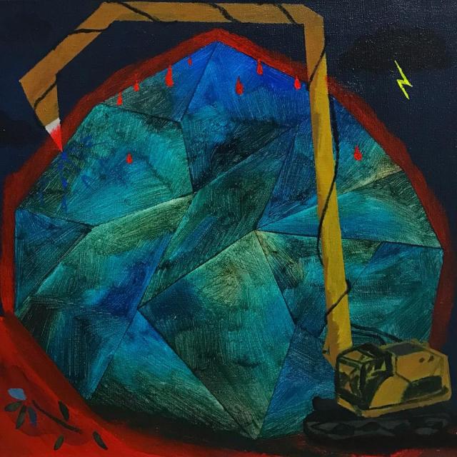 Helena Ticháčková, Precious Stone 2, akryl na plátně, 50 x 50 cm - do 06/2025