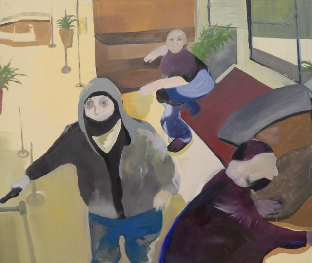 Karolína Kulhavá, Tři loupežníci, akryl na plátně, 220 x 180 cm - do 06/2024