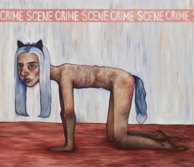 Natálie Ryzá, Crime Scene, olej na plátně, 140 x 120 cm, do 06/27